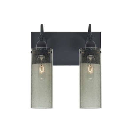 Besa Lighting Juni 10 Vanity, Moss Bubble, Black, 2x60W Incandescent 2WG-JUNI10MS-BK
